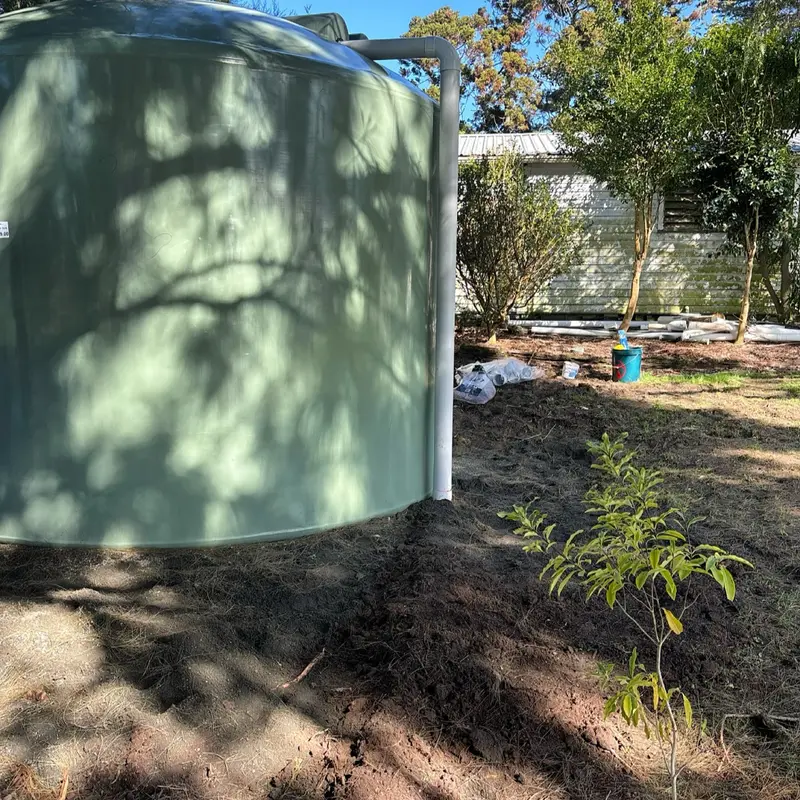 Rain water tank installation