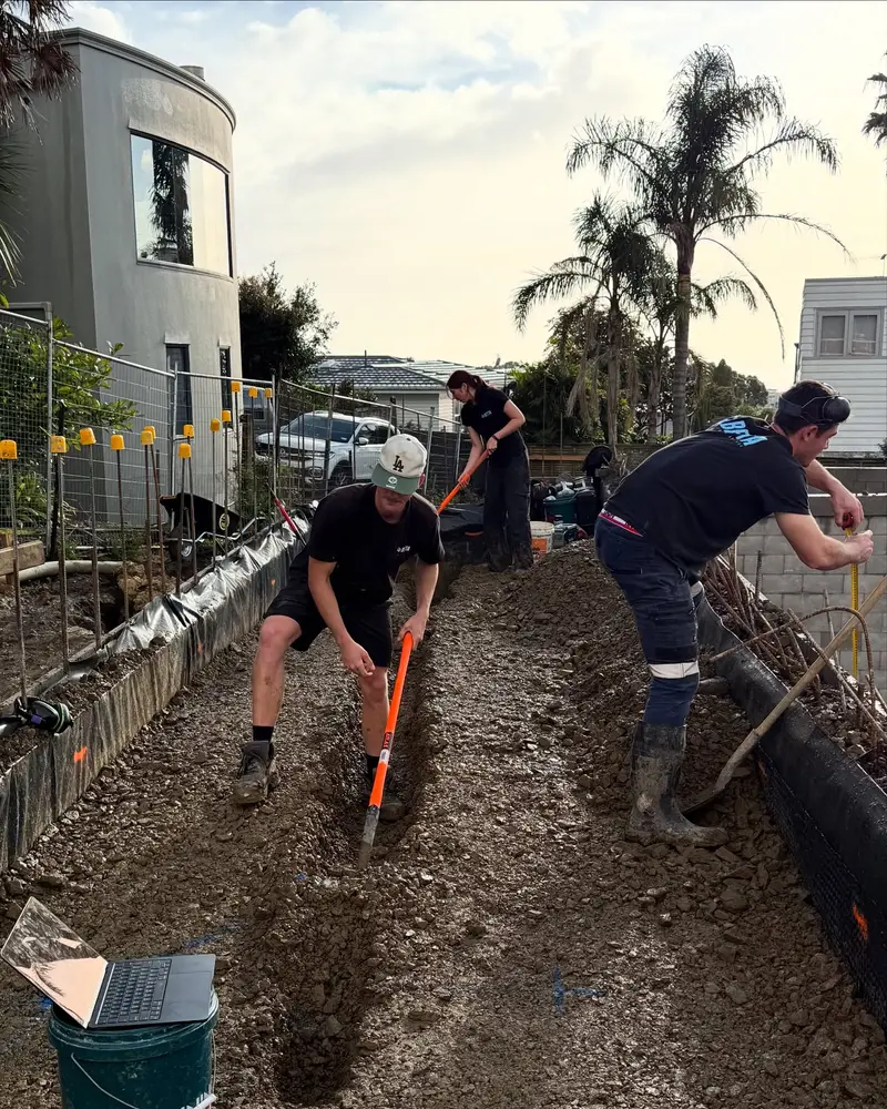 The crew on a drainlaying job